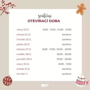 Sváteční otevírací doba 25